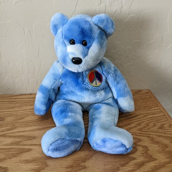 Ty Beanie Buddy Peace Bear Plush - Picture 1 of 3
